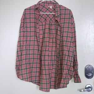 H&M Green and Pink Flannel